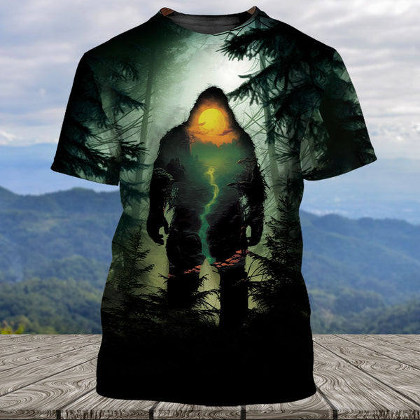 Bigfoot In The Forest All Over Print Shirt