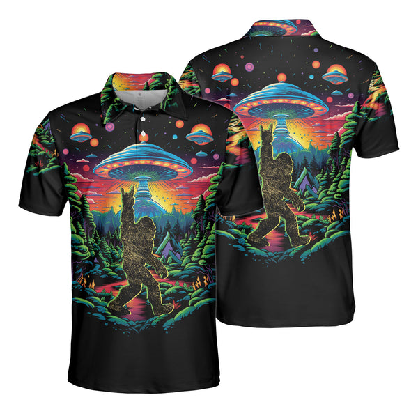 Bigfoot Alien Night Polo Shirt For Men