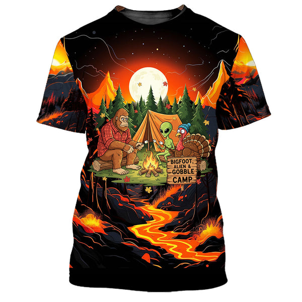 Thanksgiving Camping Night All Over Print Shirt