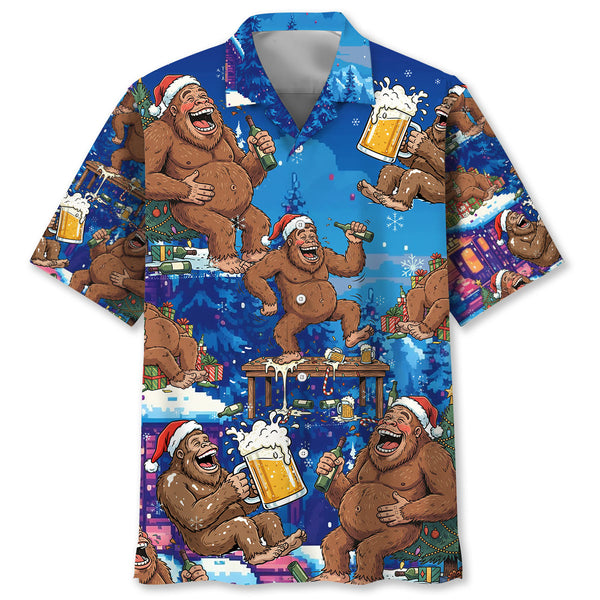 Bigfoot Funny Xmas Hawaiian Shirt