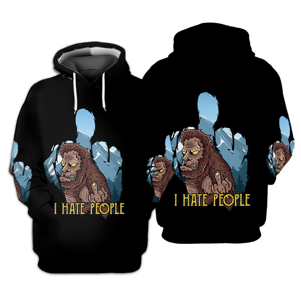 Bigfoot I Hate People All Over Print