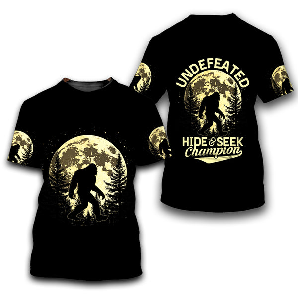 Bigfoot Undefeated Hide&Seek Champion All Over Print Shirt