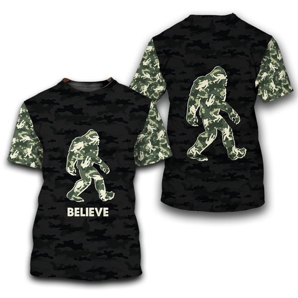 Bigfoot Believe Camouflage All Over Print Shirt