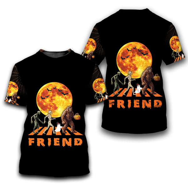 Bigfoot Friend Moonlight All Over Print Shirt