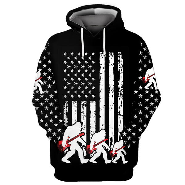 Vintage Bigfoot Guitar All Over Print Shirt