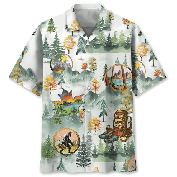 Camping Bigfoot Hawaiian Shirt