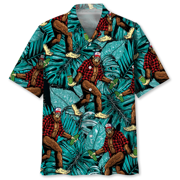 Bigfoot With Pickle Hawaiian Shirt