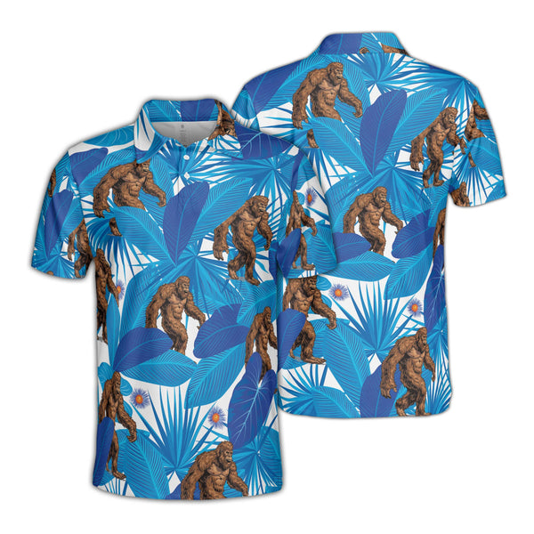 Blue Summer Bigfoot Polo Shirt For Men