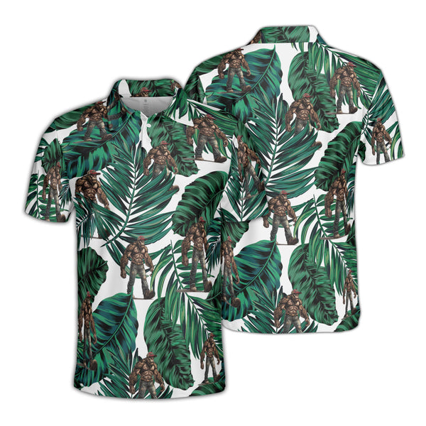 Green Summer Bigfoot Polo Shirt For Men