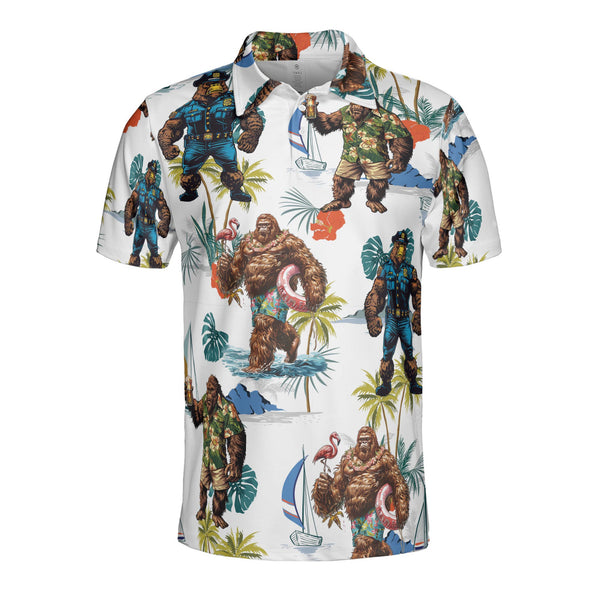 Funny Summer Bigfoot Polo Shirt For Men