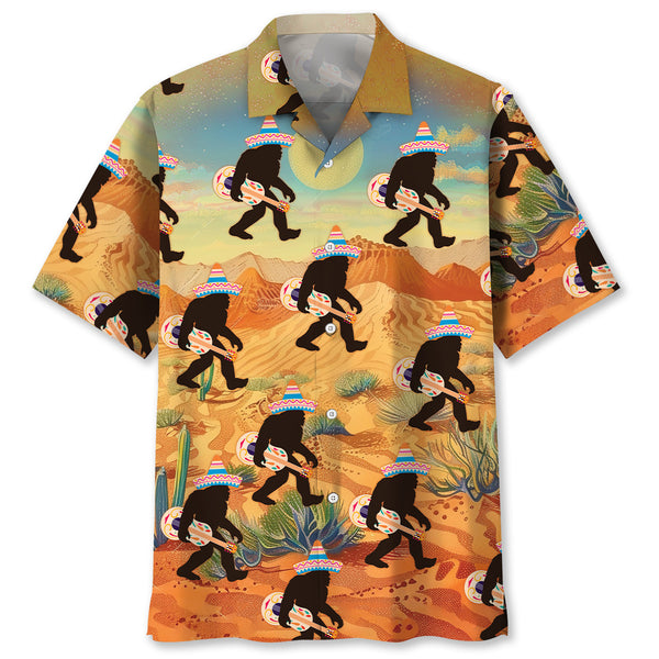 Bigfoot Sasquatch Poncho Desert Hawaiian Shirt