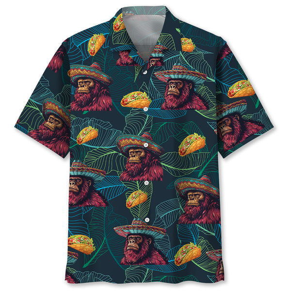 Bigfoot Sasquatch Poncho Tacos Hawaiian Shirt