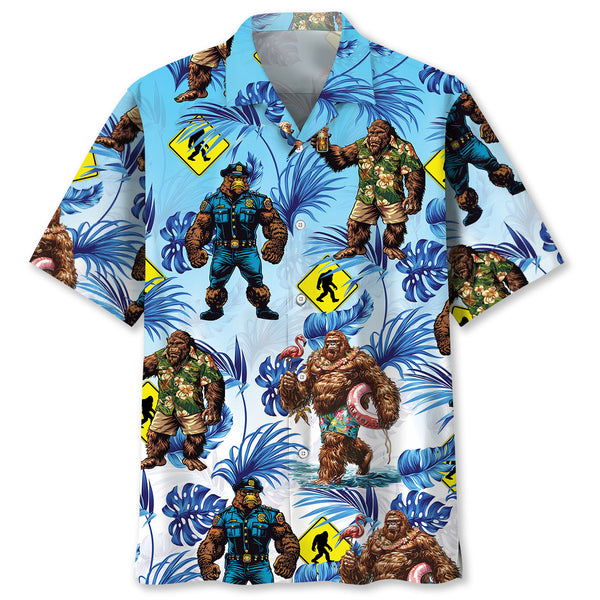 Bigfoot Crossing Hawaiian Shirt