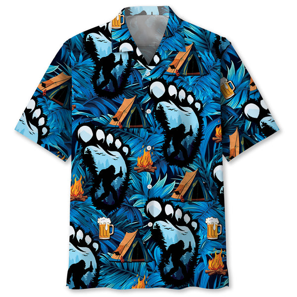 Camping Bigfoot Beer Hawaiian Shirt