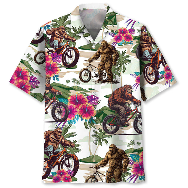 Bigfoot Mountain Bike Summer Hawaiian Shirt