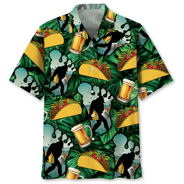 Funny Bigfoot Tacos and Beer Hawaiian Shirt