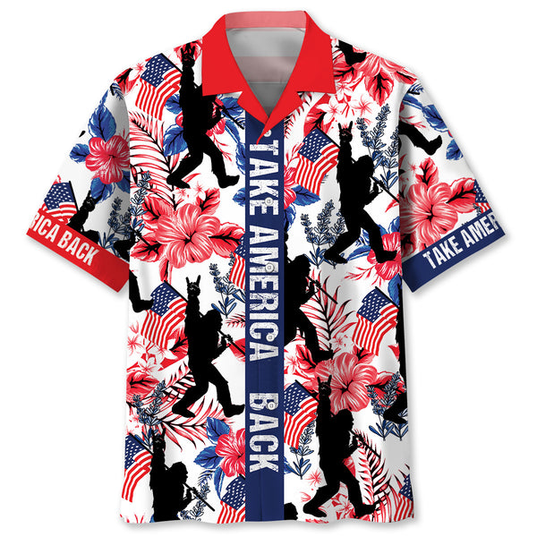 Bigfoot Take America Back Hawaiian Shirt