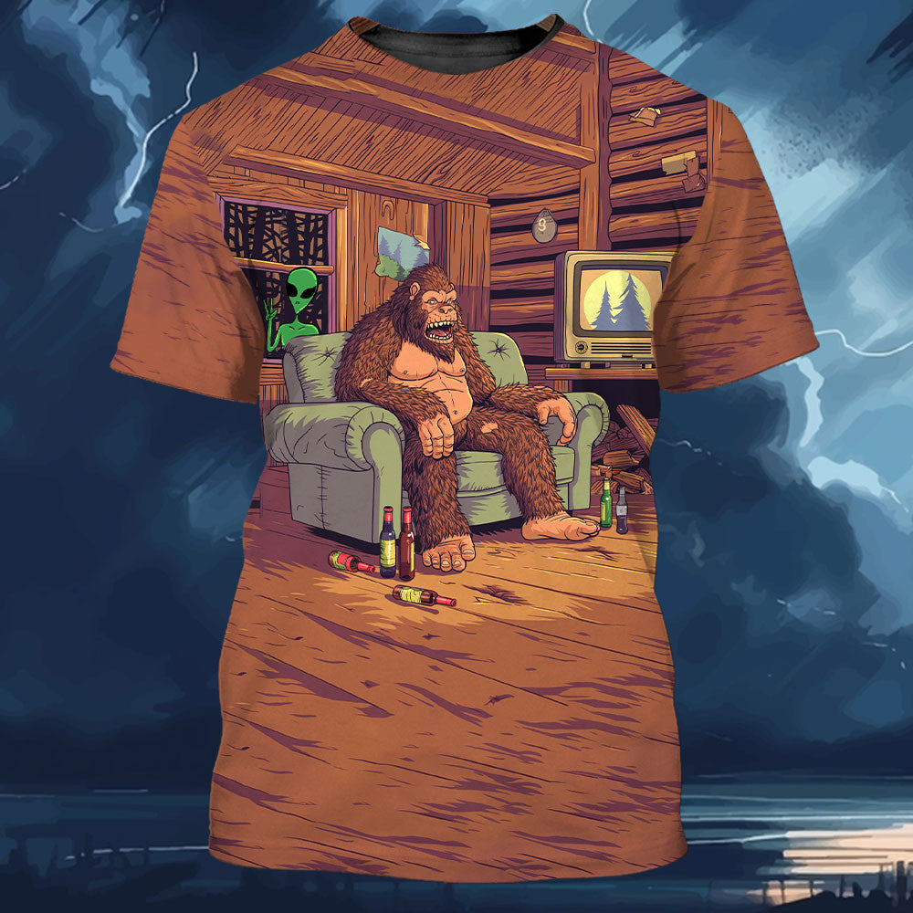 Alien Stalk Bigfoot House All Over Print