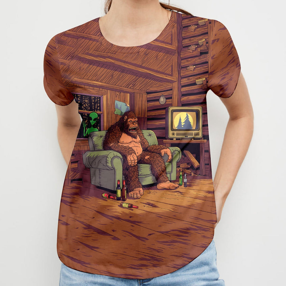 Alien Stalk Bigfoot House All Over Print