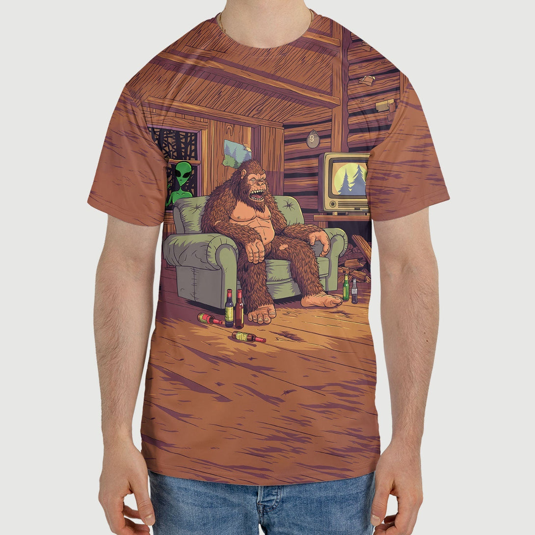 Alien Stalk Bigfoot House All Over Print