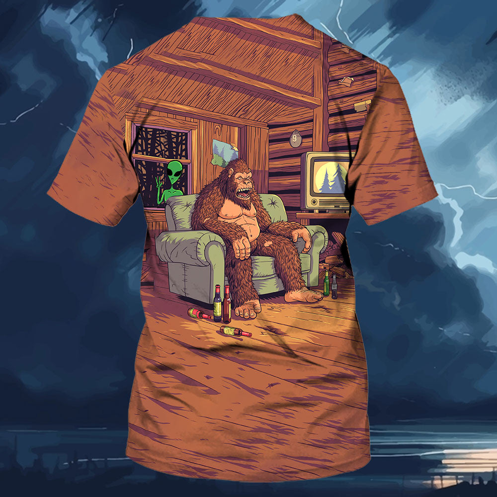 Alien Stalk Bigfoot House All Over Print