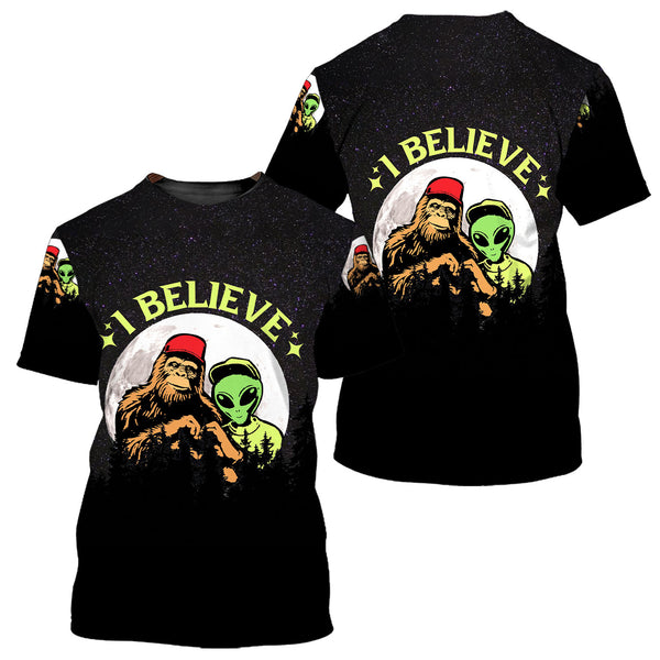 I Believe Bigfoot & Alien All Over Print