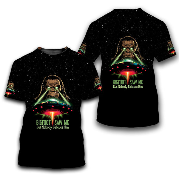 Bigfoot Saw Me UFO All Over Print Shirt