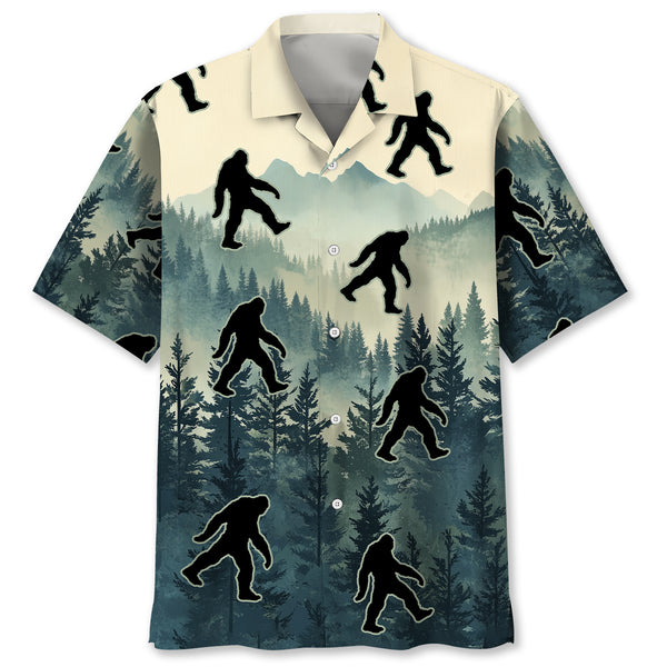 Funny Bigfoot Sasquatch In the Jungle Hawaiian Shirt