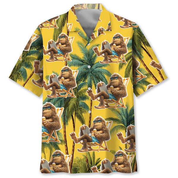 Funny Bigfoot Chilling Hawaiian Shirt