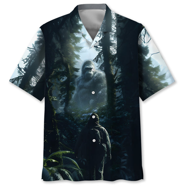 Bigfoot Saw Me Forest Hawaiian Shirt