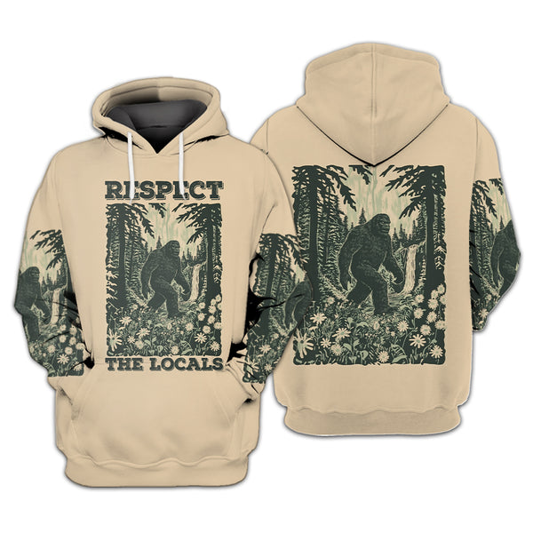 Bigfoot Forest Respect The Locals All Over Print Shirt