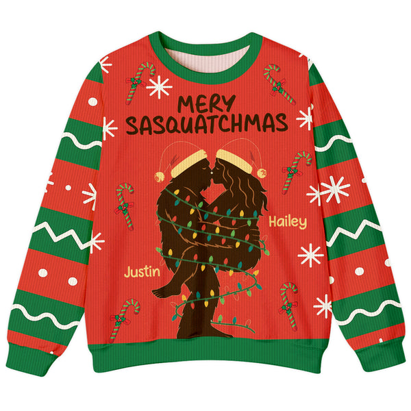 Custom Name Couple Matching Ugly Sweater