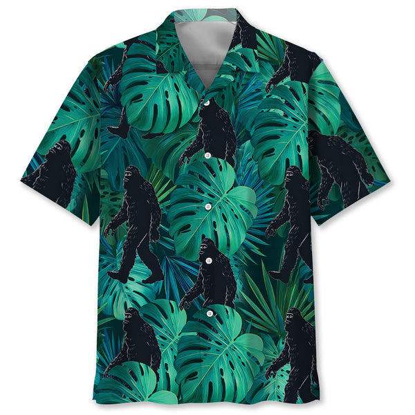 Bigfoot Monstera Hawaiian Shirt