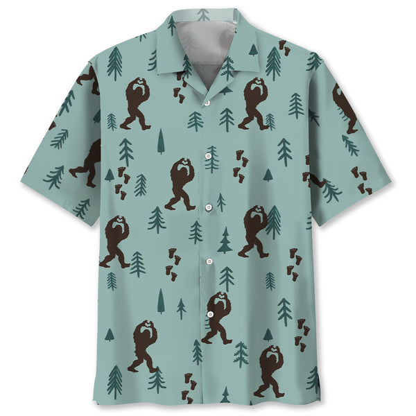 Bigfoot Silhouette Hawaiian Shirt