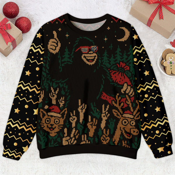 Bigfoot Party Xmas Funny Sweater