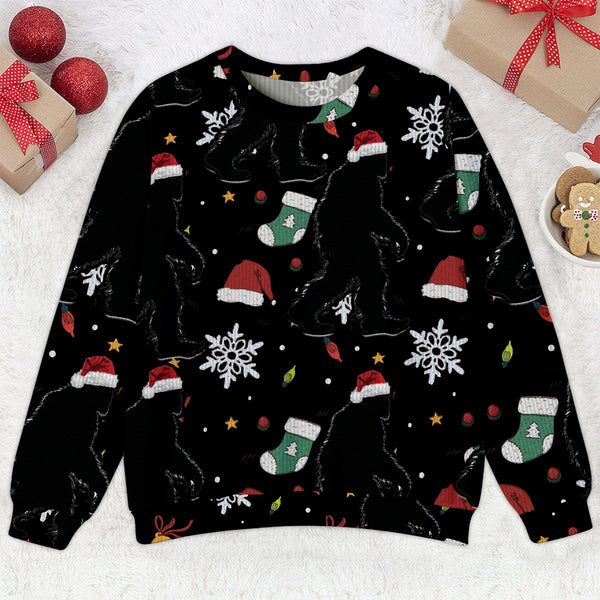Bigfoot Christmas Pattern Ugly Sweater