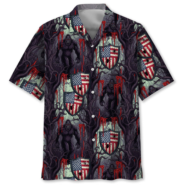 Dark Forest Usa Horror Hawaiian Shirt