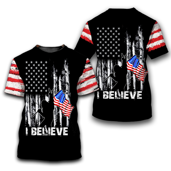 I Believe Bigfoot In The Woods American All Over Print Shirt