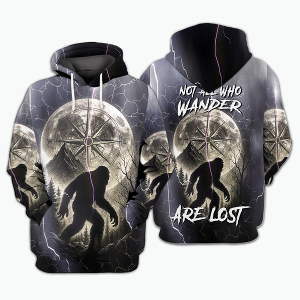 Vintage Bigfoot Not All Who Wander Are Lost Thunder All Over Print Shirt