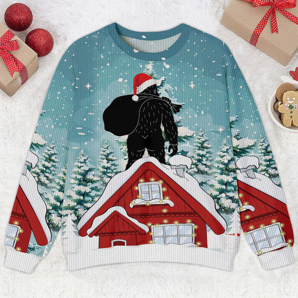 Bigfoot Santa Gets In The Chimney Ugly Sweater