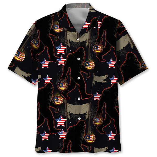 Haunted Patriot Bigfoot Hawaiian Shirt
