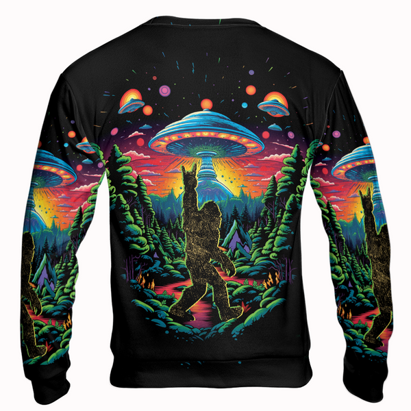 Alien Bigfoot Night All Over Print Shirt