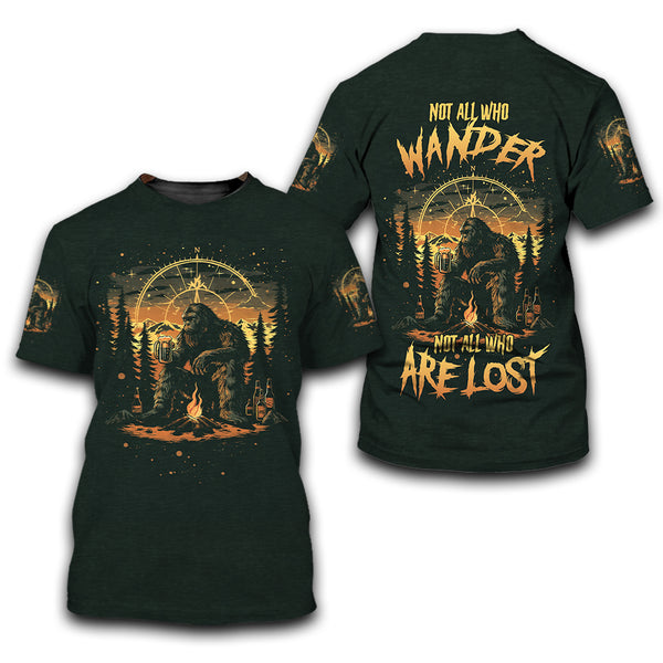 Bigfoot Not All Who Wander Are Lost All Over Print Shirt