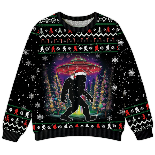 Bigfoot Christmas UFO Ugly Sweater