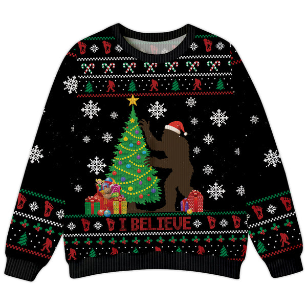 I Believe Bigfoot Ugly Sweater
