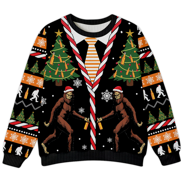 Bigfoot Santa Sasquatch Beer Christmas Ugly Sweater