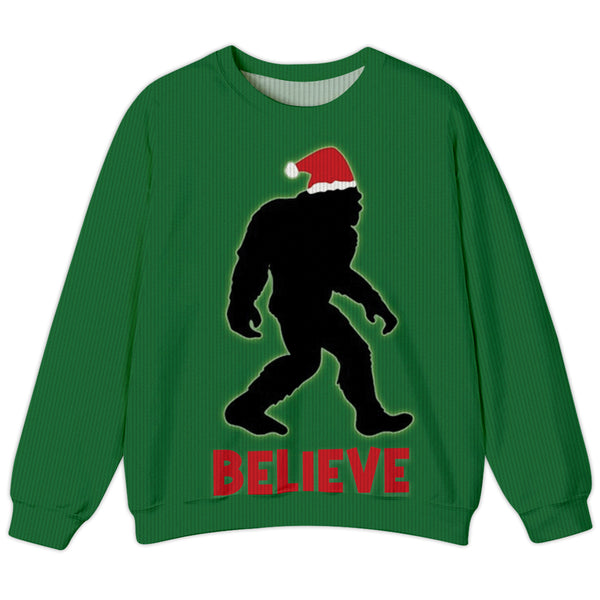 Bigfoot Believe Green Ugly Sweater