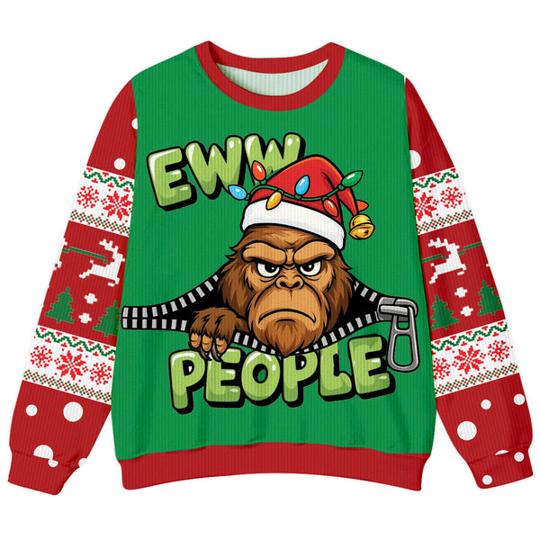 Funny Bigfoot Ew People Ugly Sweater