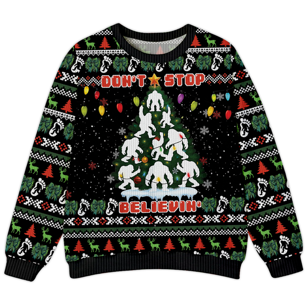 Funny Bigfoot Christmas Tree Ugly Sweater