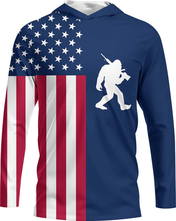 Bigfoot America Long Sleeve Hooded Shirt